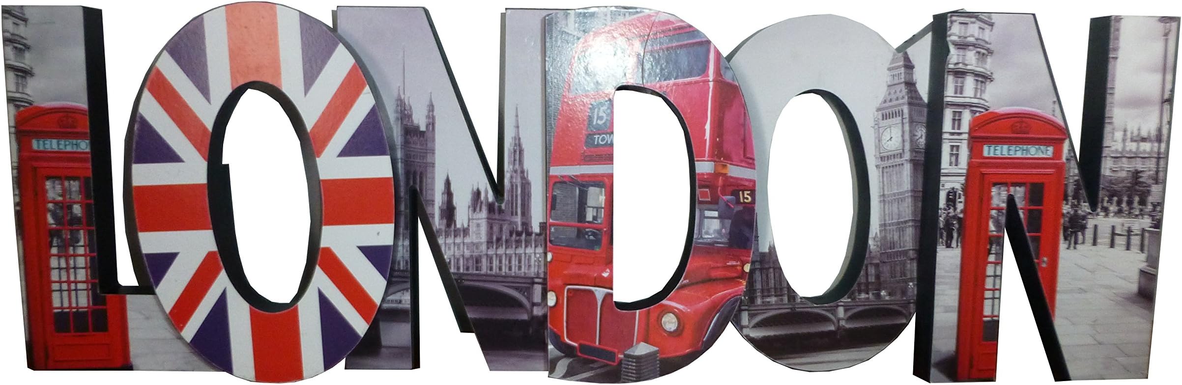 Home Decor Letters Ornament Wood Wooden Letters London City Word Blocks Wall Decor, Wall Art