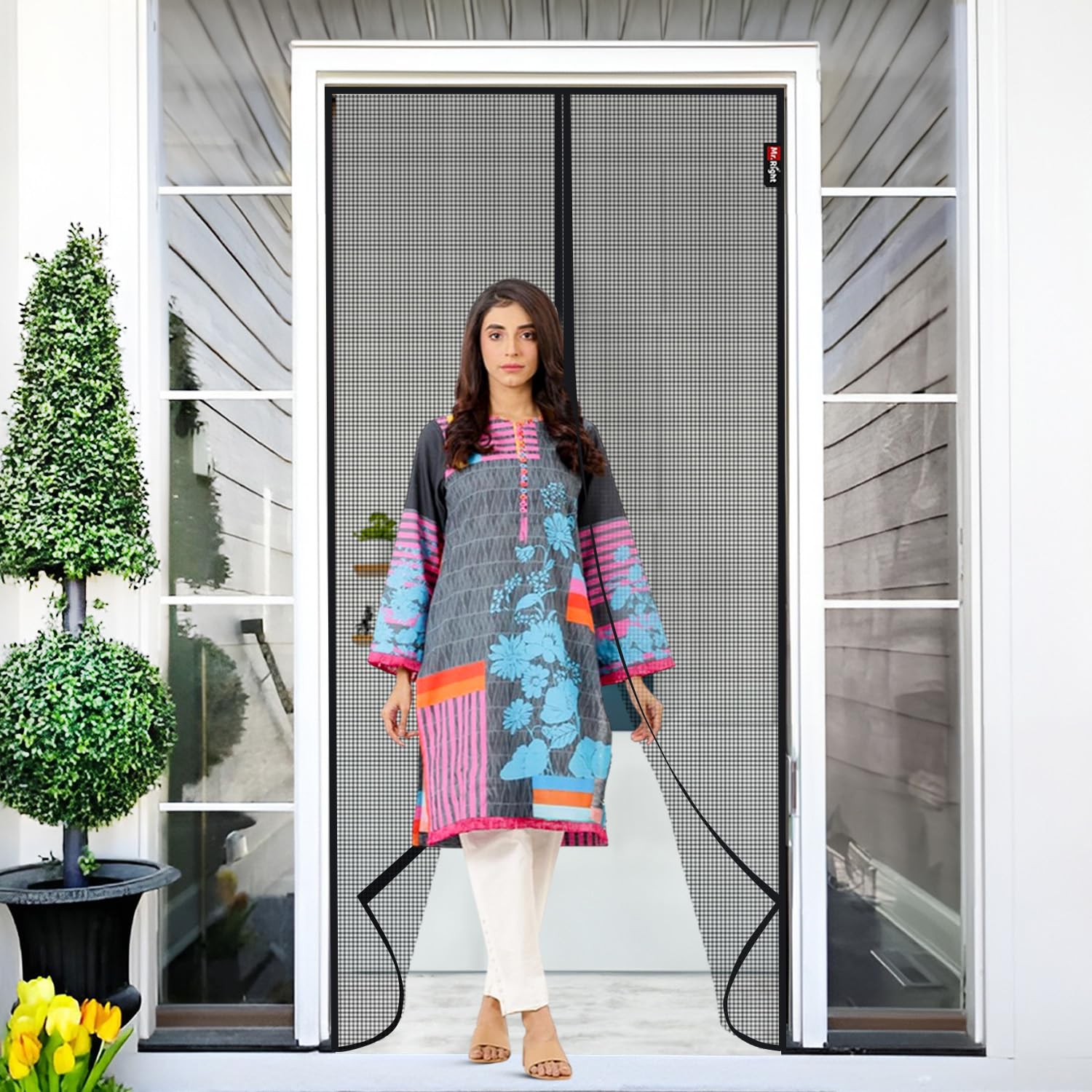 Mr. Right Magnetic Mosquito Net for Door | All Door Types & Sizes | Auto-Close Magnets | Keep Mosquitoes, Insects, Bugs Outside | Pre-Stitched with Velcro and self Adhesive Tape (200x110 CM), Black (B0D231MY4Q) Amazon Price History, Amazon Price Tracker