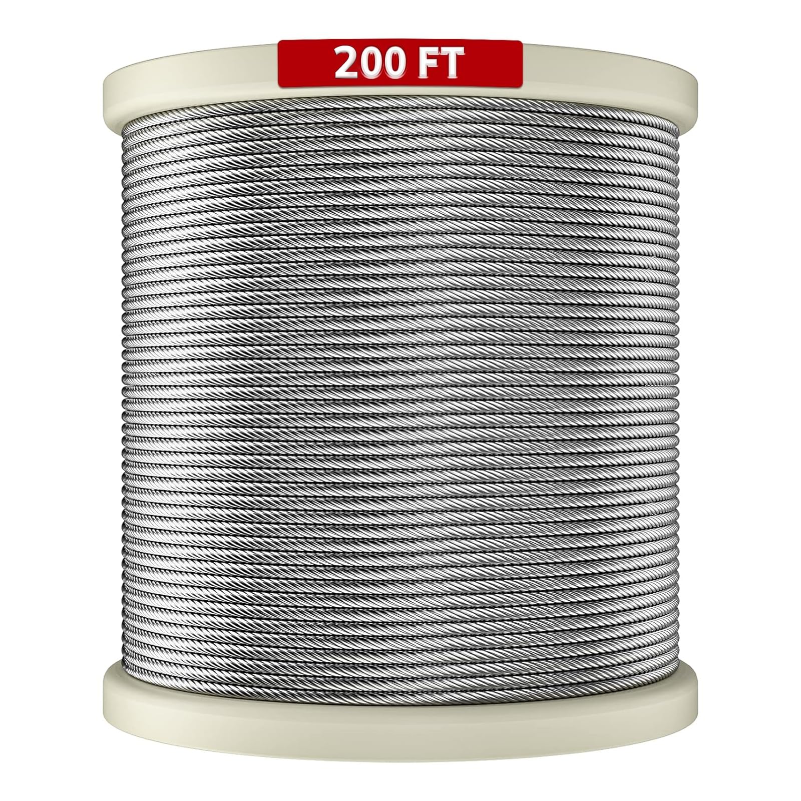 Cable De Acero Inoxidable 6mm X 15m - 7x19 Hebras, 2900 Kg Resistencia, Con 4 Abrazaderas Y Dedales