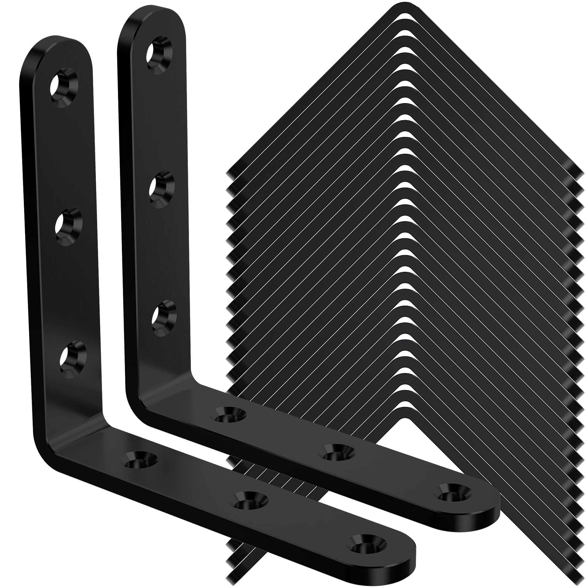 WENQUIT 25Pcs Black Angle Brackets - shelf brackets and supports | Mubboo