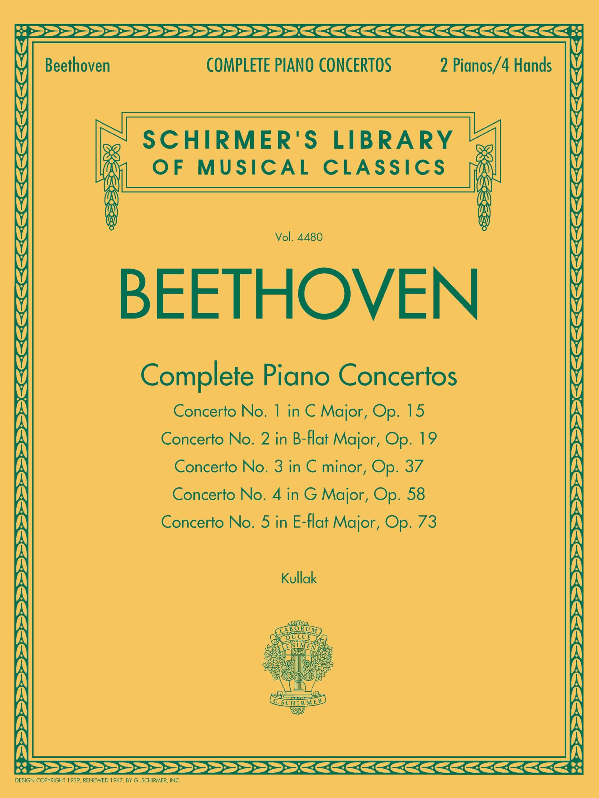 Beethoven Complete Piano Concertos | Classical Piano Sheet Music Book for Students Teachers and Advanced Pianists | Two Pianos Four Hands Arrangements with Cadenzas Prefaces and Performance Guidance