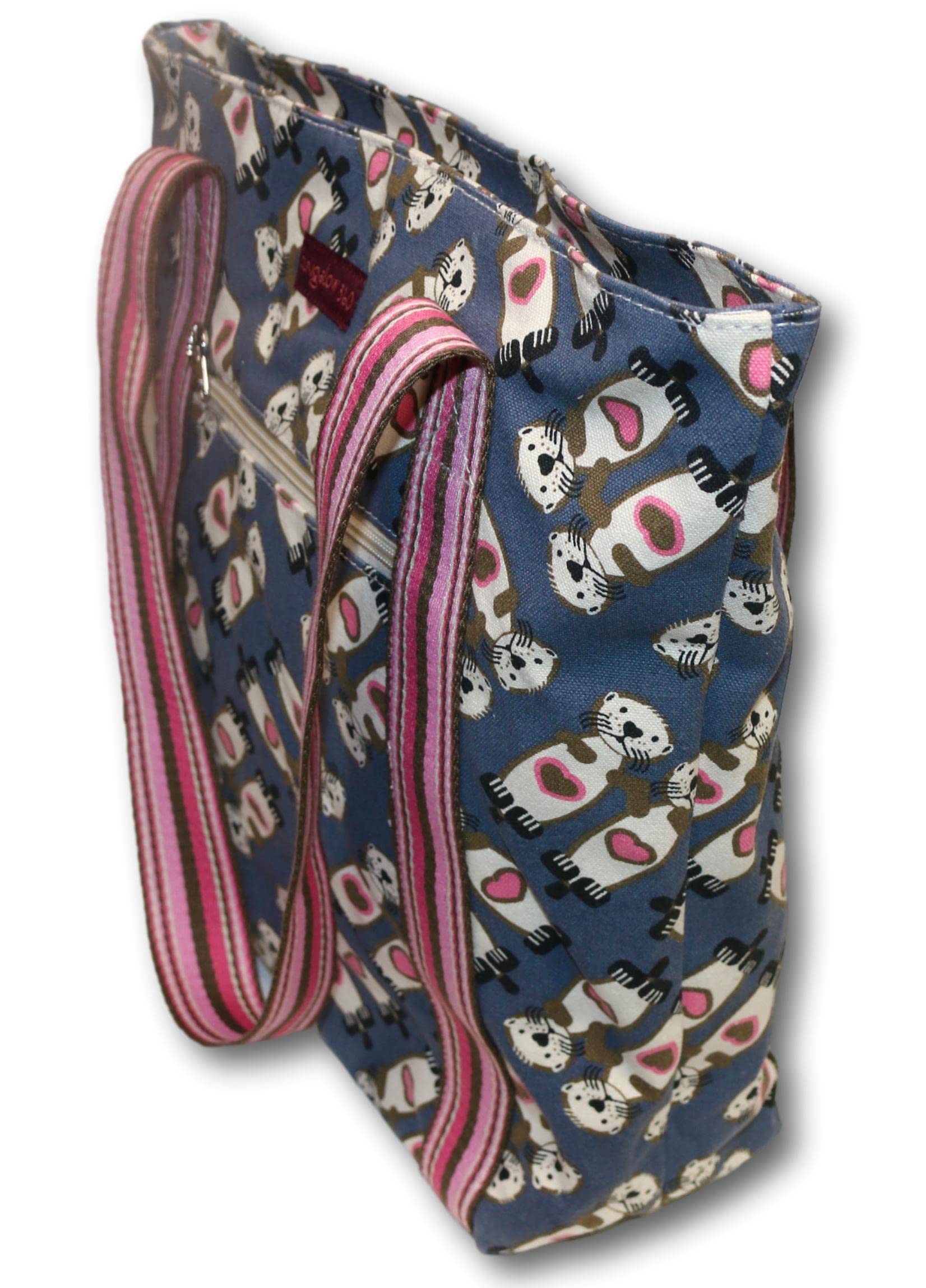 bungalow 360 Vegan Striped Tote Bag (Sea Otter)