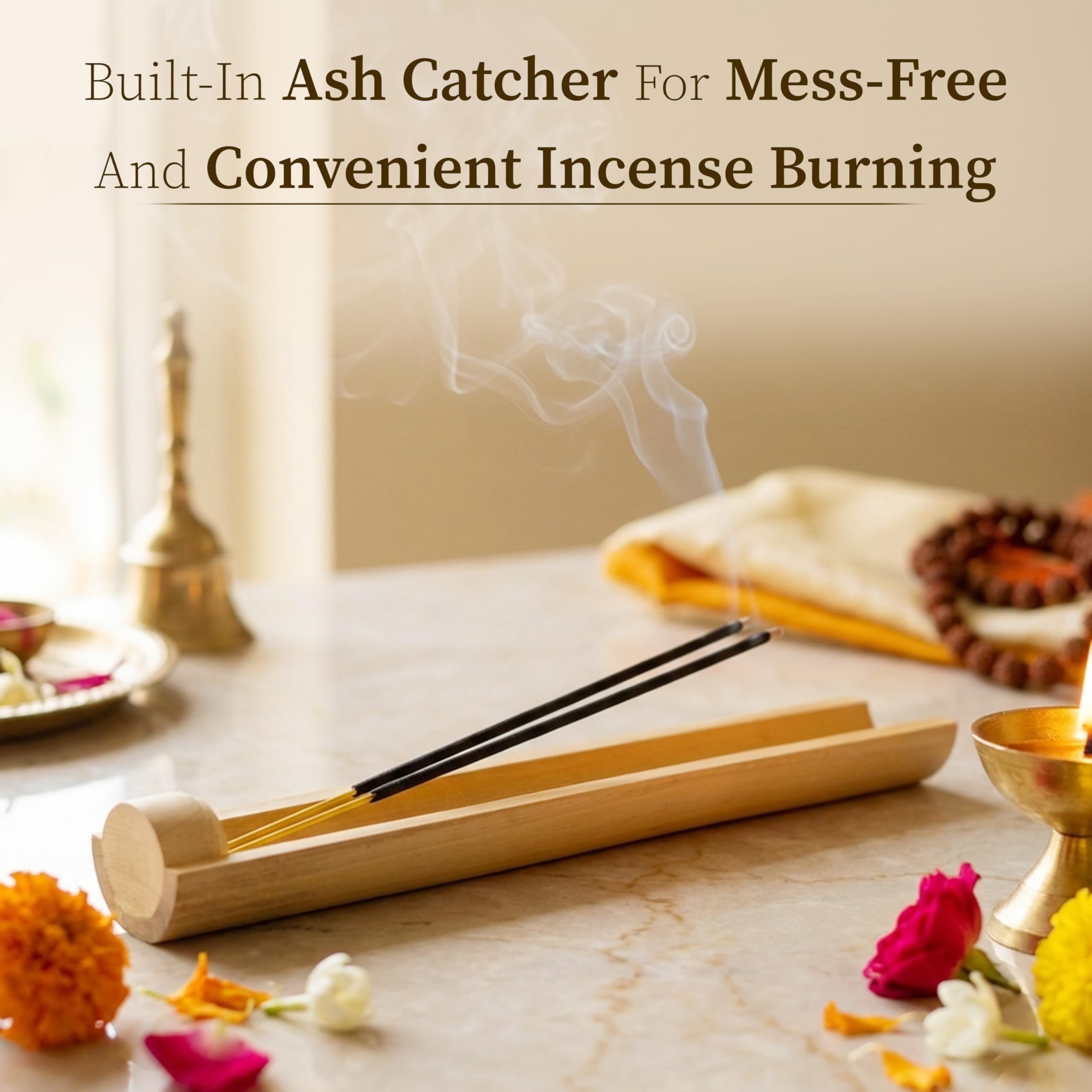 Soulveda Kraftz Trough Agarbatti Stand and Ash Catcher from Cycle Pure(Wood, Rectangular) 3