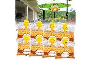 8 Pack Disposable Wasp Traps Outdoor Hanging Yellow Jacket Trap with Safety...