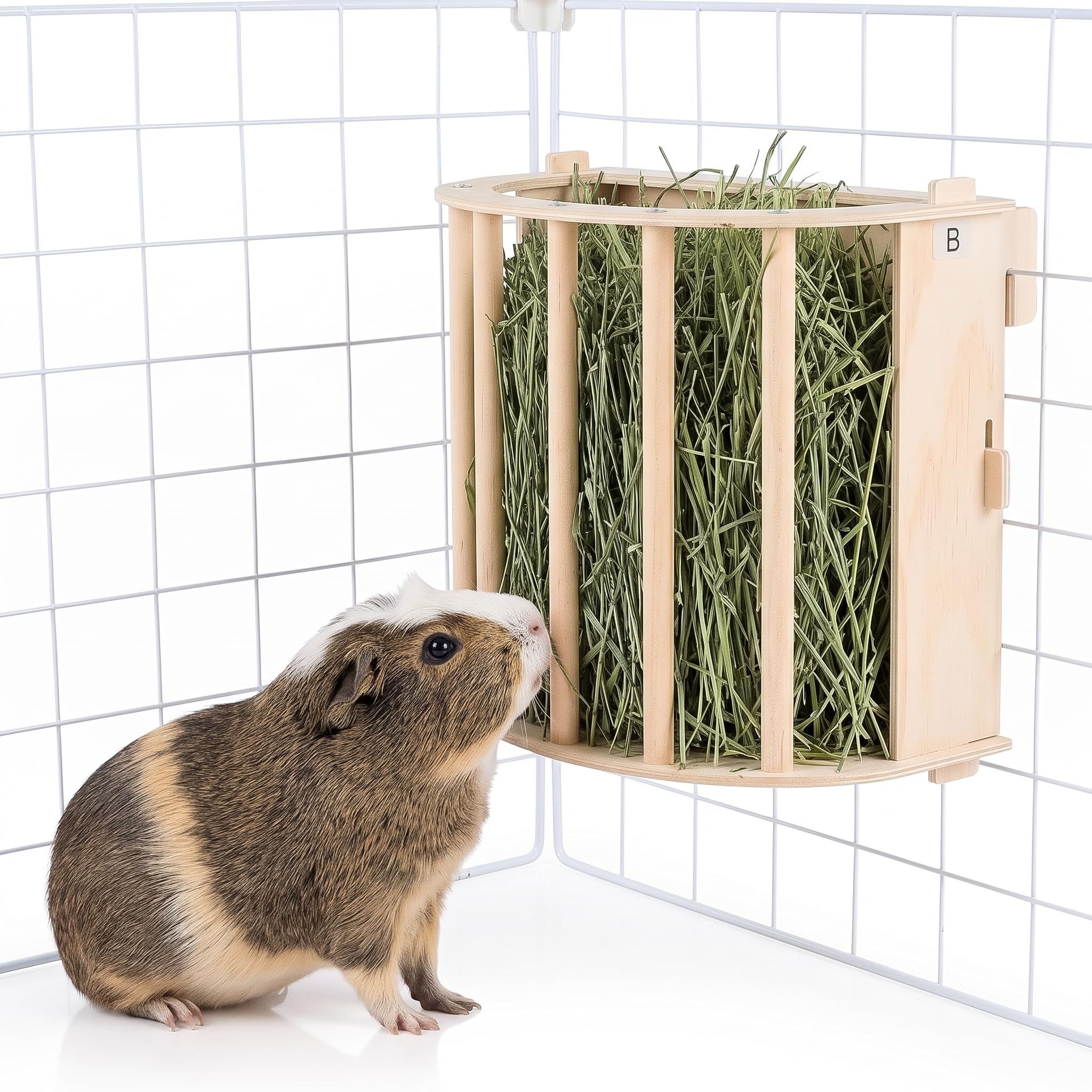 Guinea Pig Hay Feeder, Wooden Rabbit Hay Feeder, 25×19×13cm