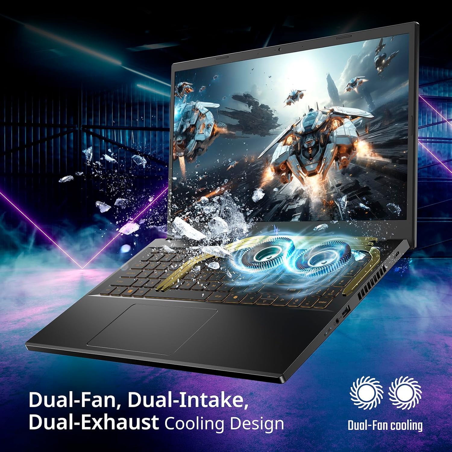 Acer Nitro V 15 I PC Portable Gaming 15.6" FHD 165Hz I Intel Core i7-13620H 13è gén. I NVIDIA GeForce RTX 5050 I 16Go RAM I 512Go SSD I Windows 11 Home I Noir I Clavier FR AZERTY I ANV15-52-76H1