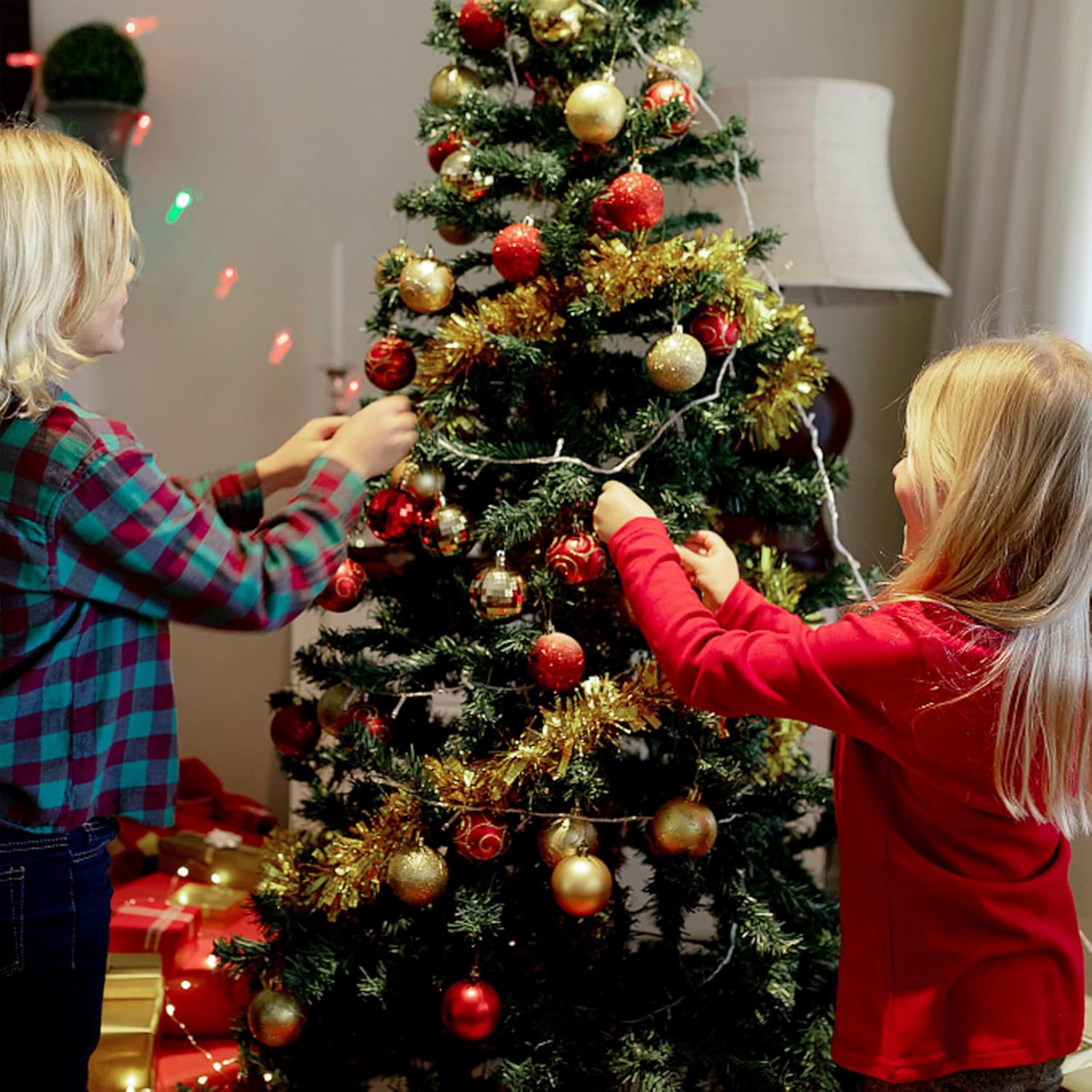 HOVUK 5 Ghirlande Natalizie Iridescenti 2 M, Olografiche, Bianco, Per Albero E Decorazioni Festa