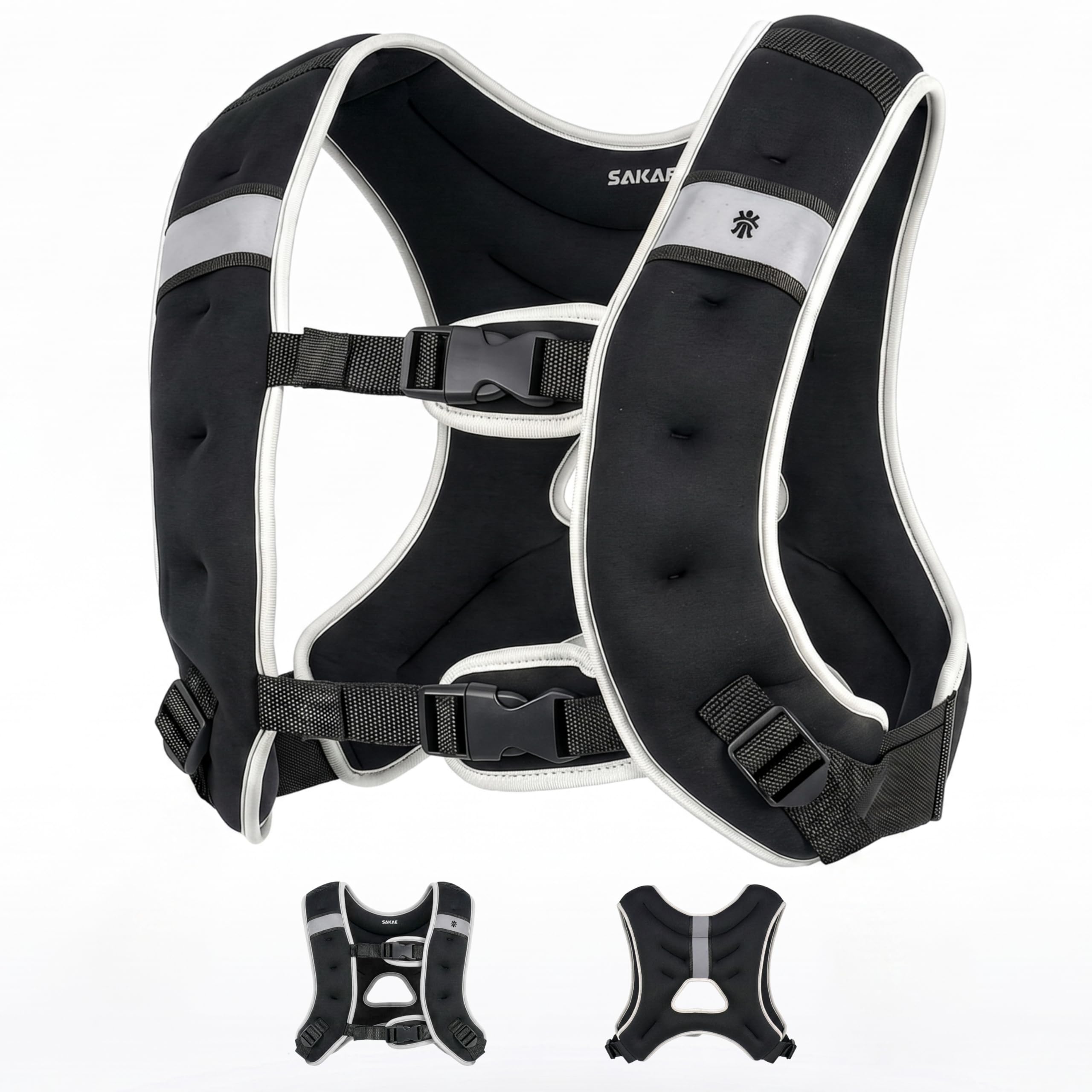 SAKAE AirFlow Weighted Vest, 3.6-5.4kg Adjustable Bust & Waist, Ideal for Walking, Running, Rucking, Hiking Training, Aerobic Exercse & Gym Workouts | 5.4kg/12lb