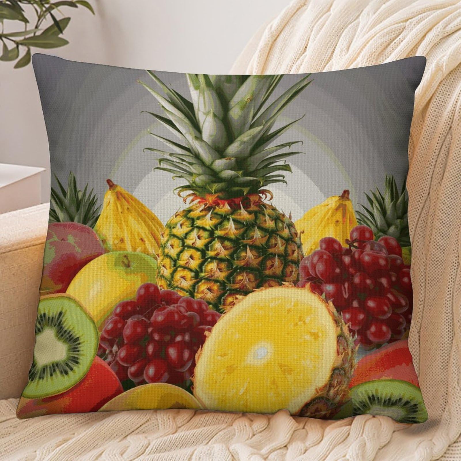 Fekiloot Style Fresh Fruits Pineapple Pillowcase Pillow Sham Pillow Case