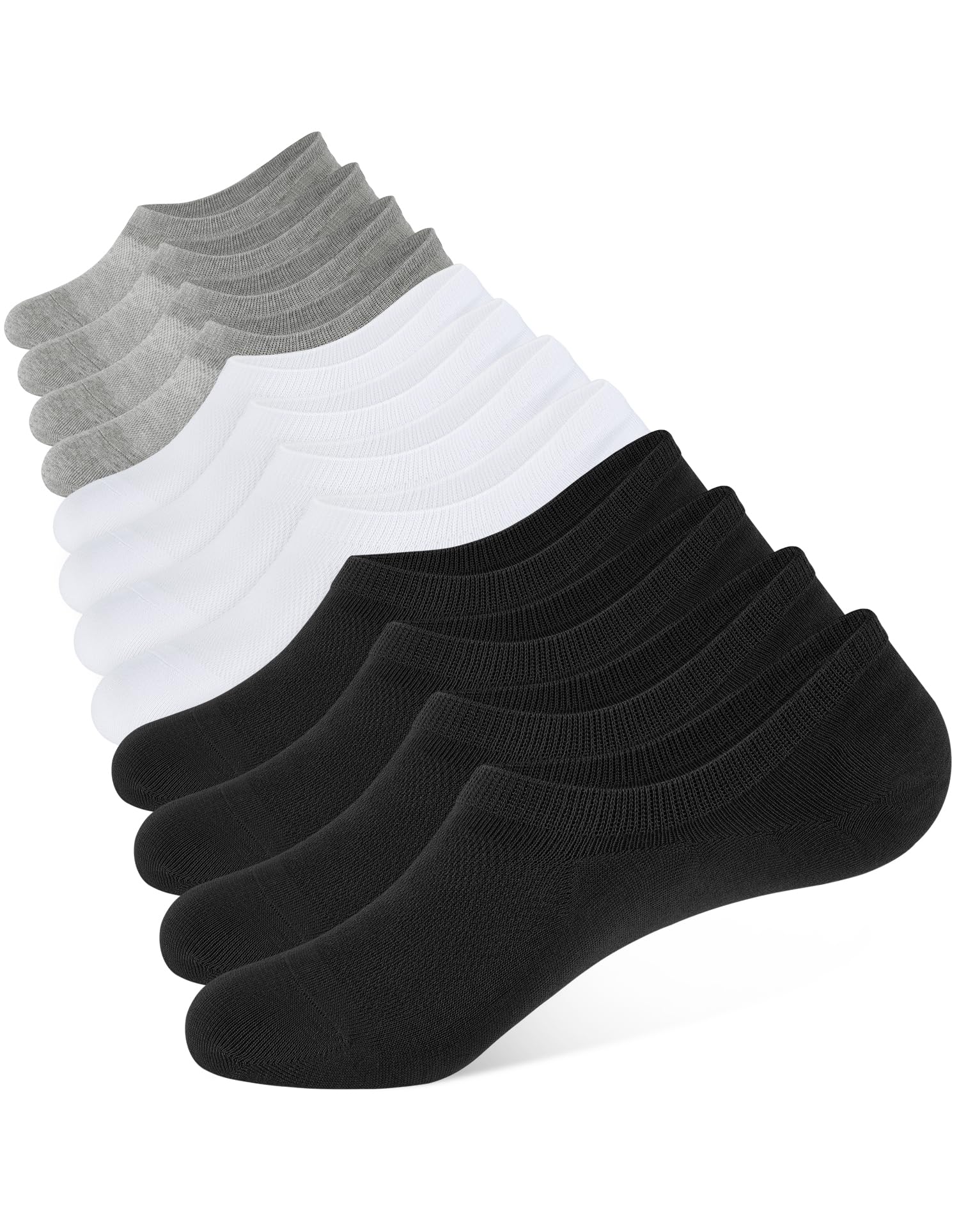 CLOSEMATE 6 Paia Fantasmini Uomo Donna Calzini Invisibili Estivi in Cotone Antiodore con Maglia Traspirante Antiscivolo con 3 Strisce in Silicone Calze Corte Basse Sportive