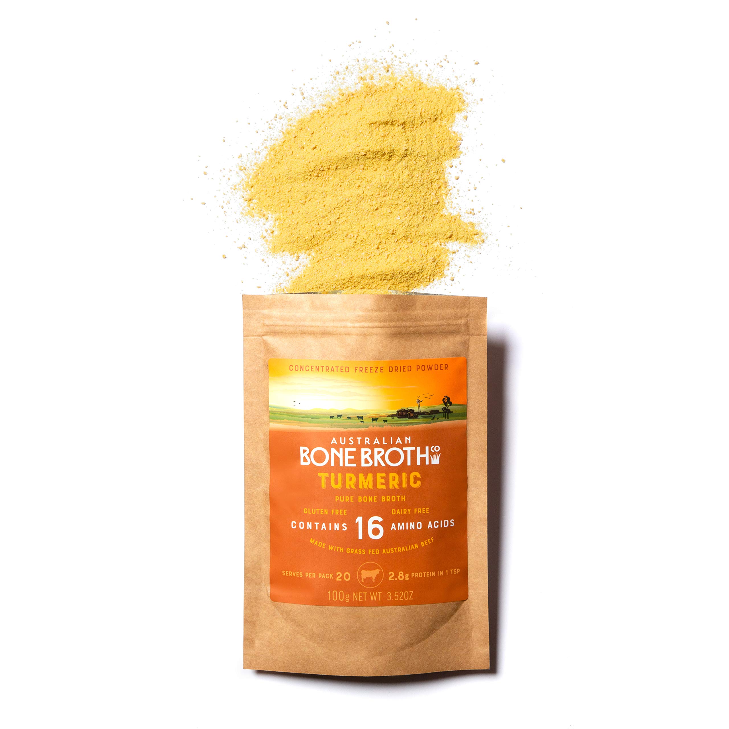 Beef Bone Broth Concentrate Powder Turmeric FreezeDried Powder Rich in Collagen Protein