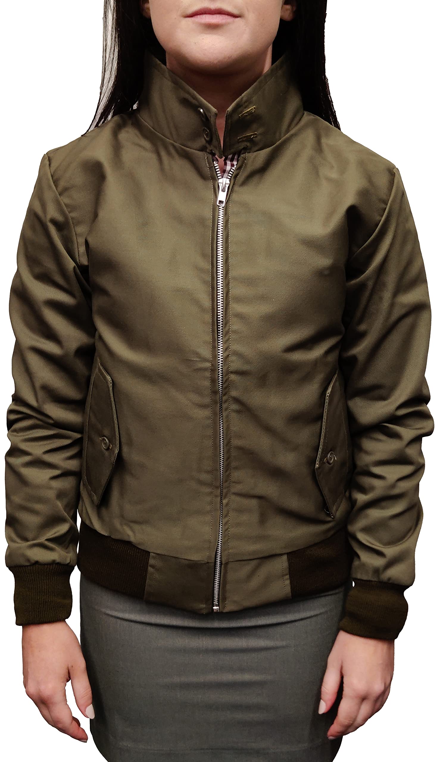 Mazeys Ladies Classic Harrington Jackets (10, Olive)