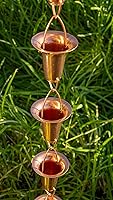 Vista 2 de Stanwood Rain Chain Cadena de lluvia de cobre en forma de campana/taza, 8 pies