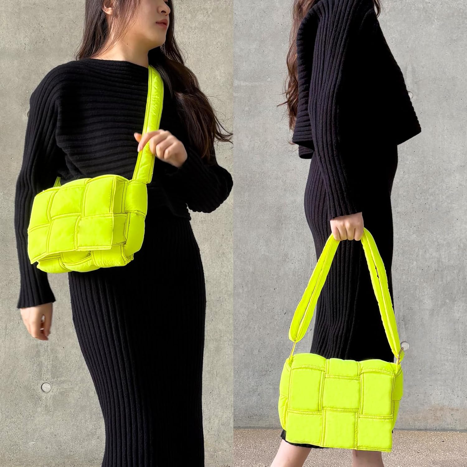 NAARIIAN Puffer Crossbody Bag for Women, Lightweight Puffy Shoulder Bags with Adjustable Strap,Quilted Woven Purse Hobo Bag | Lightweight, Puffy, Adjustable Strap, Quilted, Woven, Purse