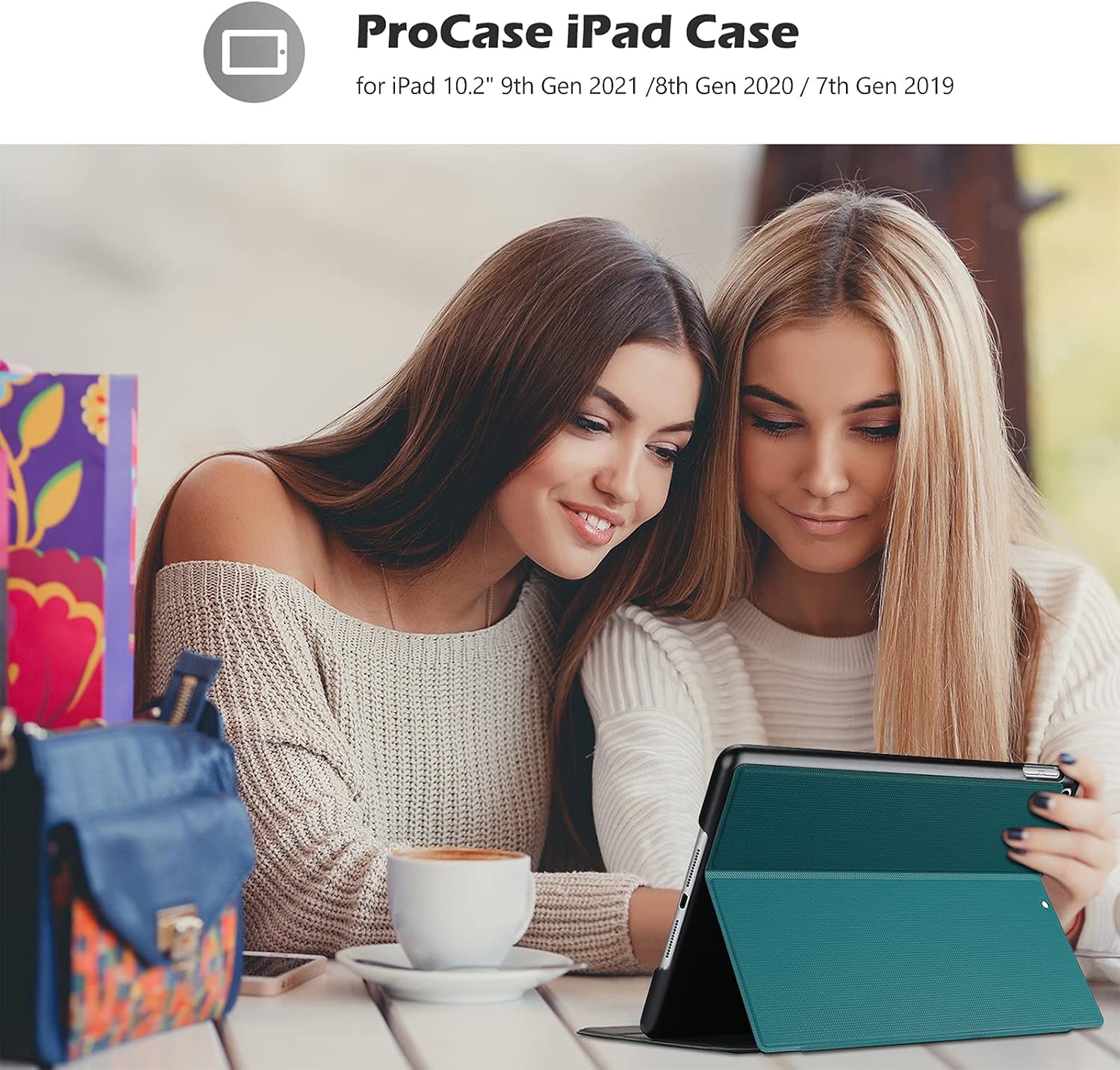ProCase Cover for iPad 10.2 Case 2021 iPad 9th Generation / 2020 iPad 8th Gen/ 2019 iPad 7th Gen Case, Slim Stand Protective Case Folio Cover for 10.2" iPad 9th Gen / 8th Gen / 7th Gen-Teal
