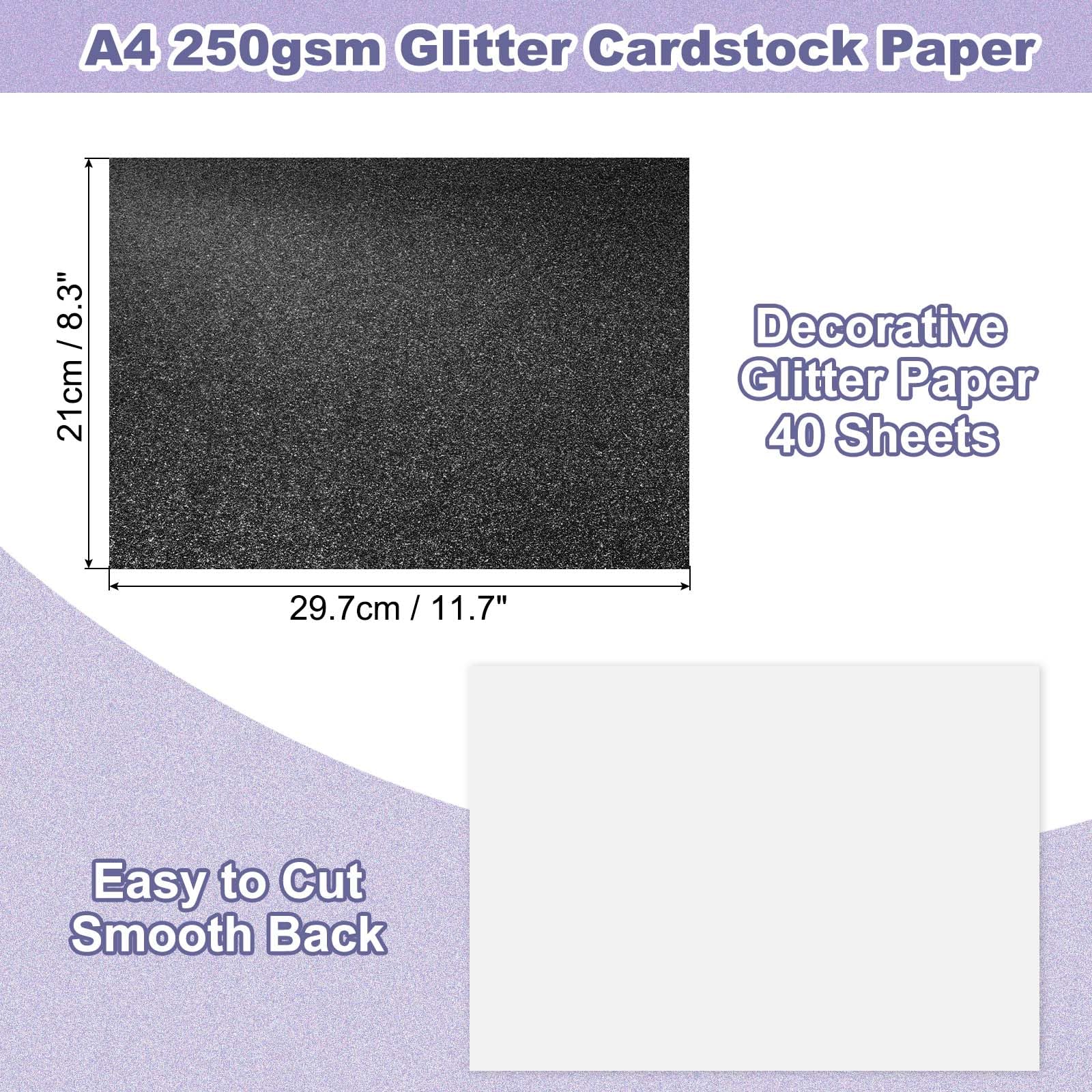PATIKIL 40Sheets Black Glitter Cardstock - Image 2