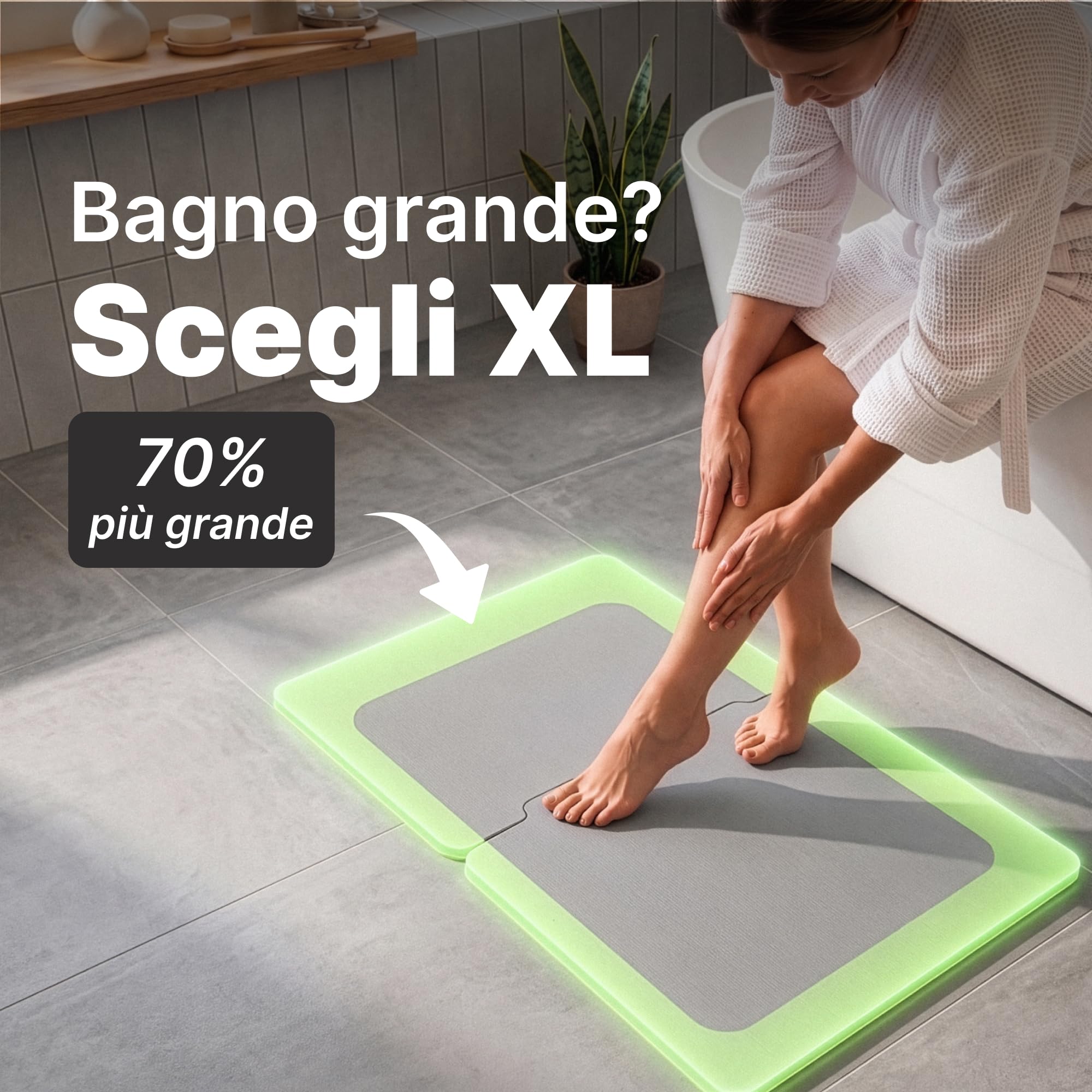 Minismus Tappeto Bagno Assorbente Diatomite - 60x 40 cm Tappetino Bagno- Tappeto Doccia Assorbente - Tappetino da Bagno in Pietra - Stone Bath Mat - Tappeto Farina Fossile Bagno