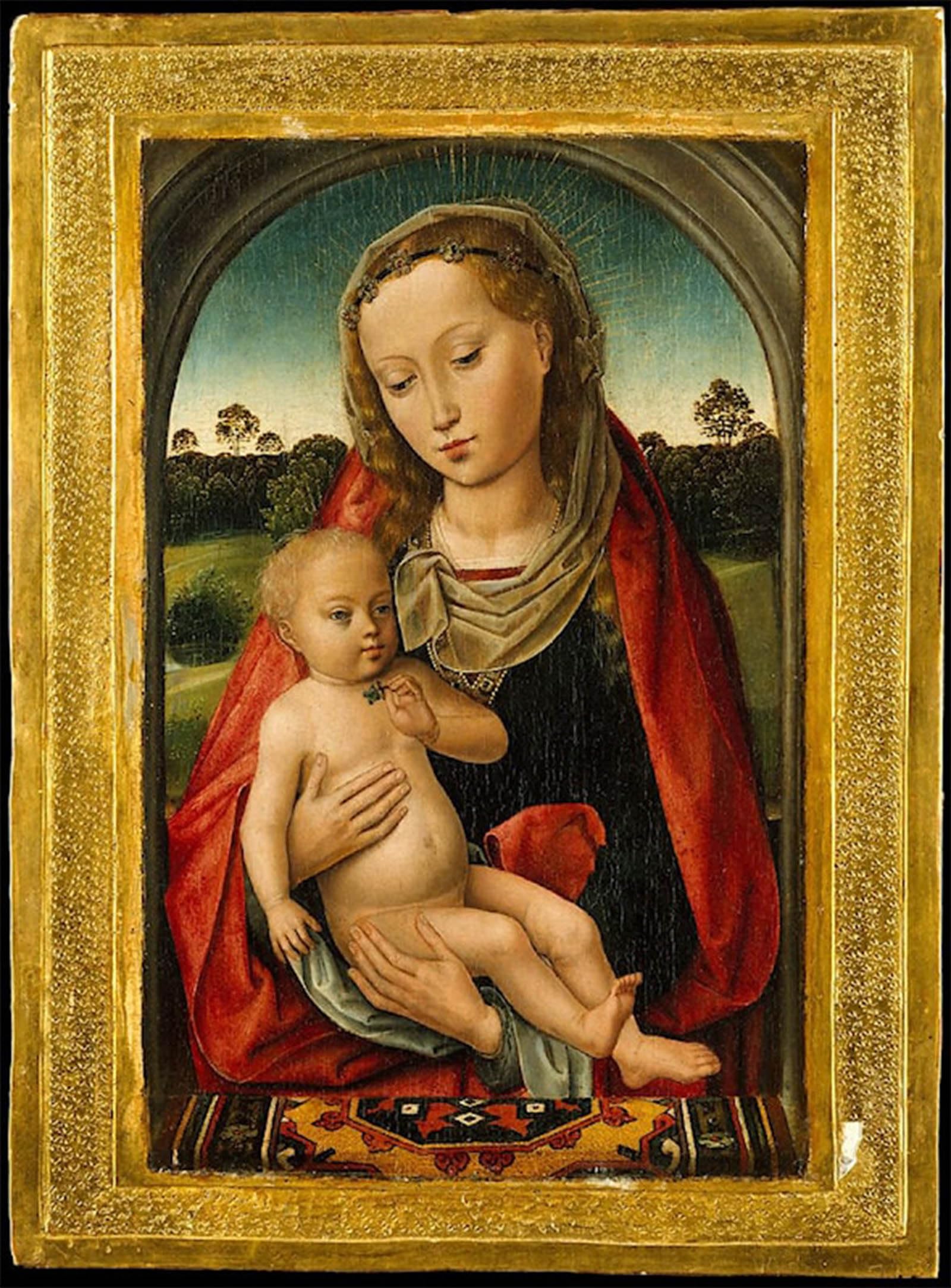 SERENDIPITP Aesthetic Poster Photo Wall Print Retro Picture Virgin and Child by Hans Memling Modern Wall Artwork for Home Decor 60x90cm