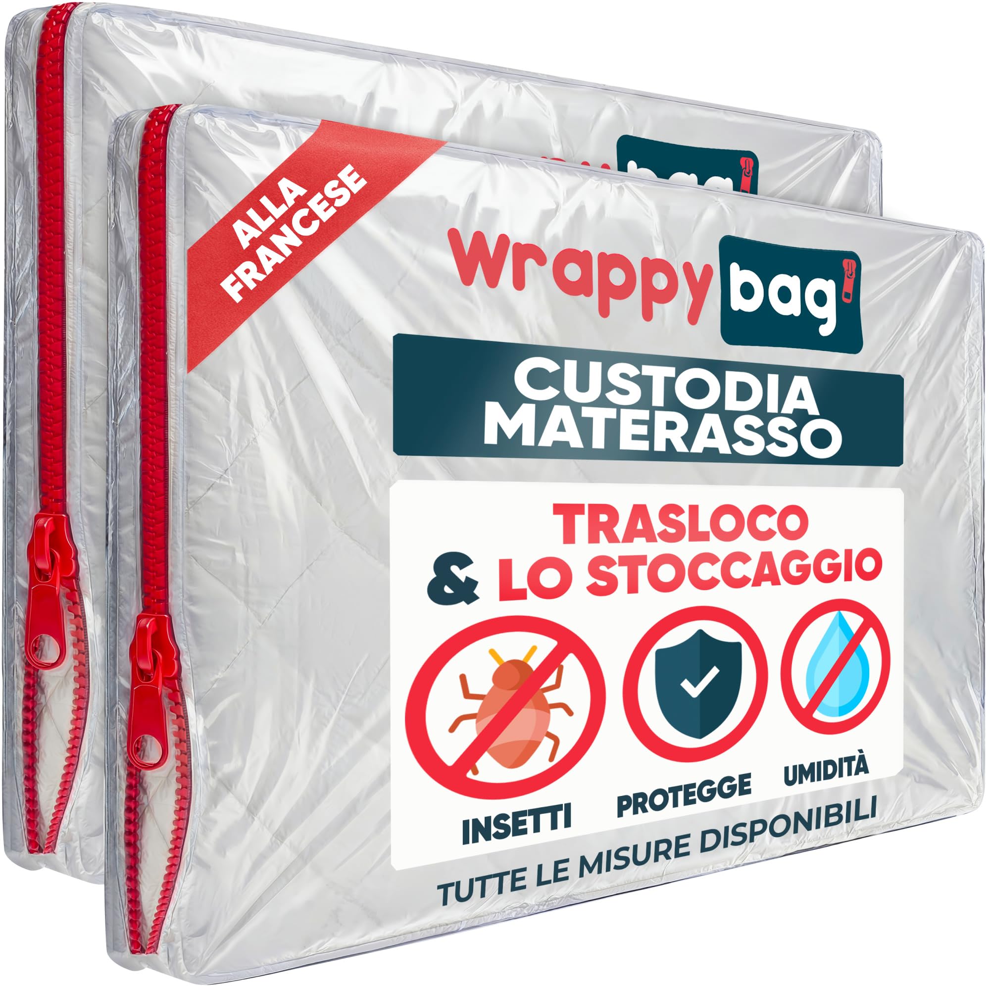 volila Sacca per Materasso King Size con Cerniera - Copertura Impermeabile per Materasso da Trasporto - Protezione per Letti da Macchie, Polvere e Danni da Parassiti