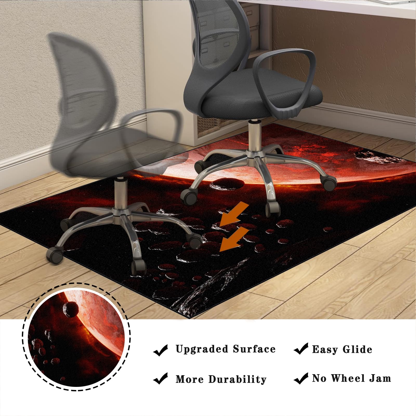 Grand Tapis De Chaise Bureau Gaming 140x160 Cm - Protection Sol Antidérapant Pour Fauteuil