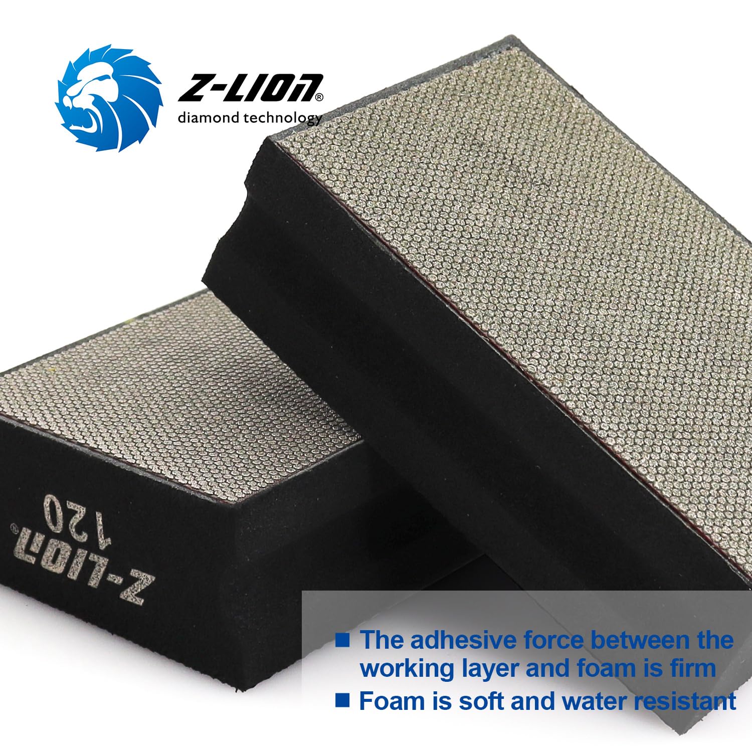 Z-Lion Diamond Hand Polishing Pads Electroplated Grit 120 for Glass Stone