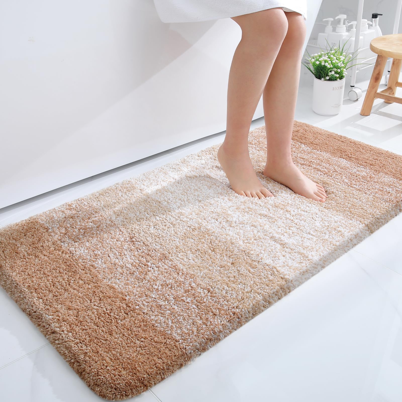 OLANLY Bathroom Runner Rugs 44x24, Extra Soft Absorbent Microfiber Bath Rugs, Rubber Backing, Quick Dry, Machine Washable Bath Mats for Bathroom Floor