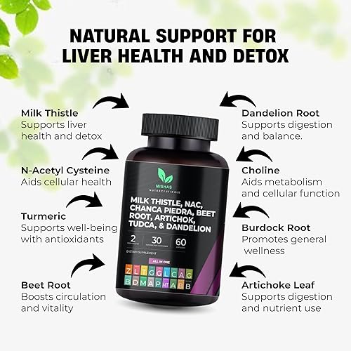 Miniatura 5 de Mishas Nutraceuticals - Suplemento de raíz de diente de león, NAC y TUDCA - Apoya la salud del hígado, desintoxicación de limpieza hepática, salud