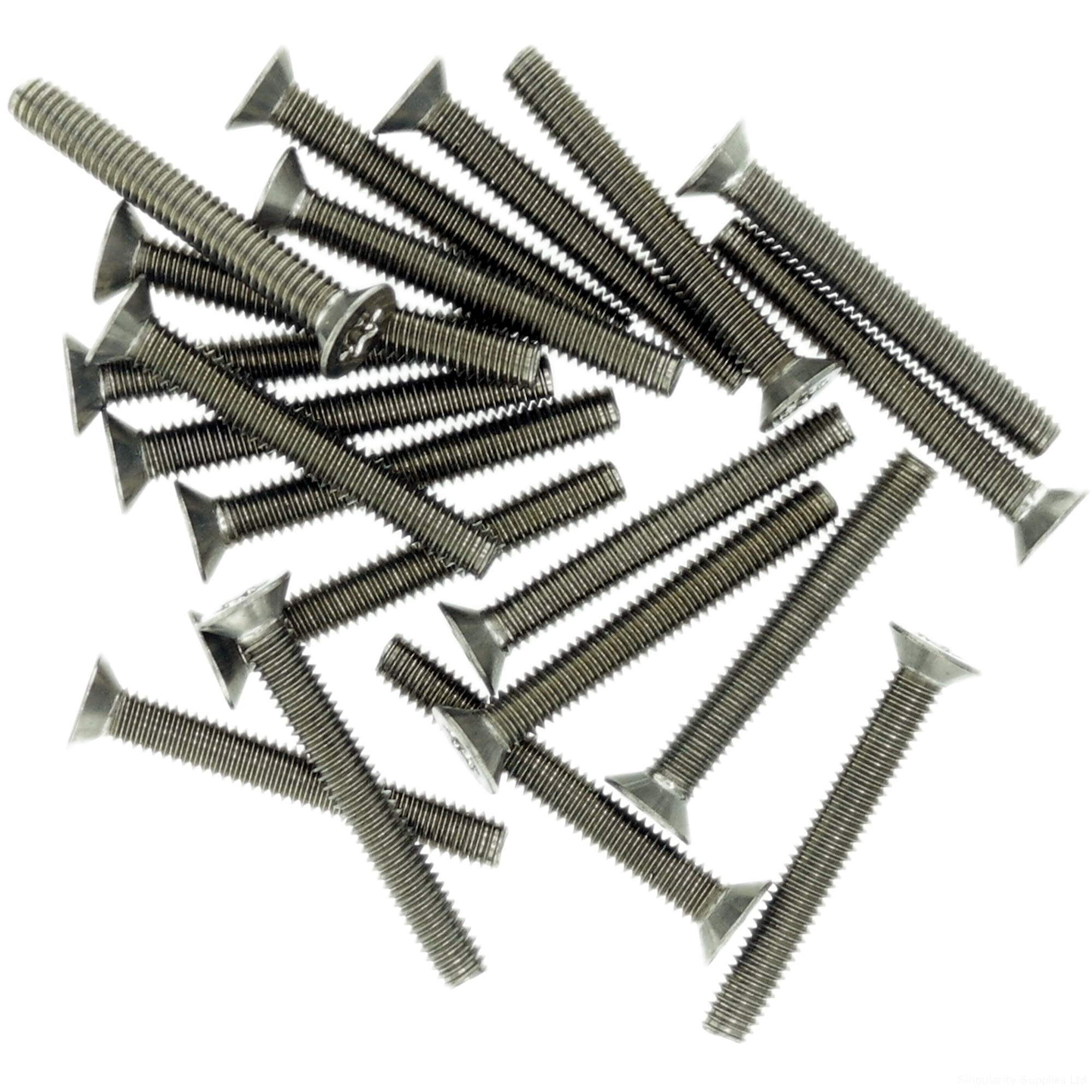 Singularity Supplies M3 (3Mm X 8Mm) Tx Socket Countersunk Thread Rolling Screw - Stainless Steel (A2) (Pack Of 20)