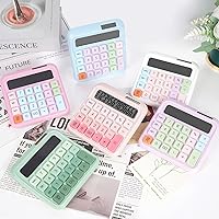 Vista 6 de Mechanical Switch Calculator, Desktop Calculators, Pink Calculators Big Buttons, 12-Digits Large LCD Display, Solar & Battery Dual Power, Desk