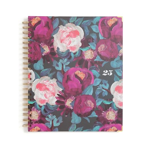 Blue Sky 2025 15-month Weekly and Monthly Planner, October 2024 - December 2025, 8.5" x 11", Hard Cover, Wirebound (Painted Peonies- 2025, 8.5" x 11")