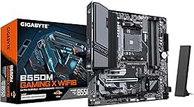 GIGABYTE Placa-mãe B550M Gaming X WIFI6 - CPU AMD Ryzen 5000, 5+3 fases VRM, até 3200MHz DDR4, 1xPCIe 4.0 + 1xPCIe 3.0 M.2, Wi-Fi 6, LAN 1GbE, USB 3.2 Gen 1