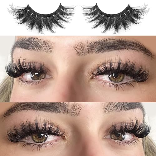 Miniatura 6 de 40 pares de pestañas postizas de visón, aspecto natural, pestañas esponjosas y finas, paquete de pestañas postizas con tira 3D, 8 estilos de 0.67