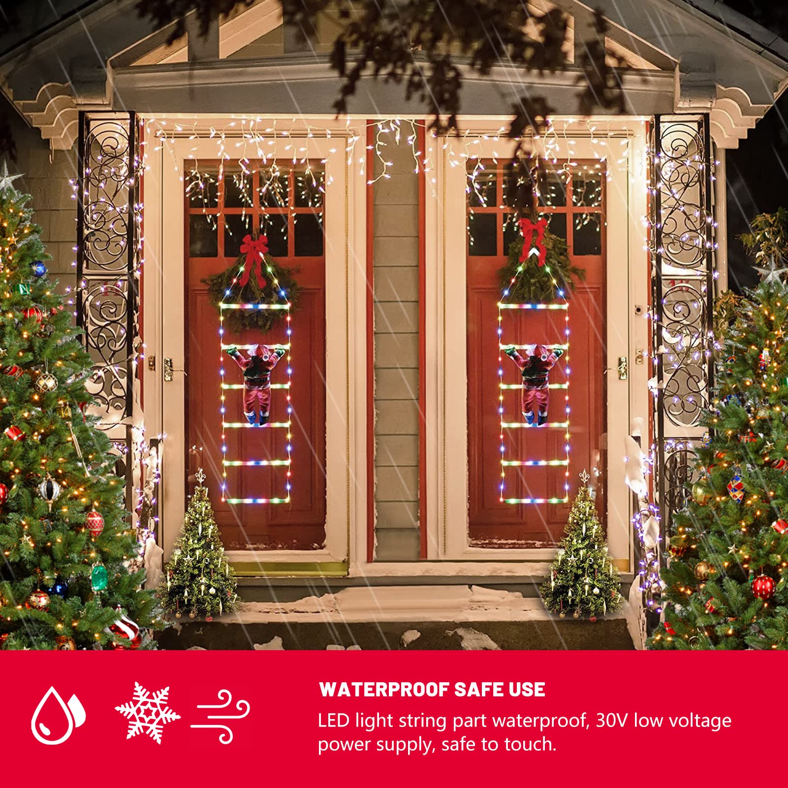 Amazon.co.jp: はしごサンタクロース クリスマスイルミネーション 屋外