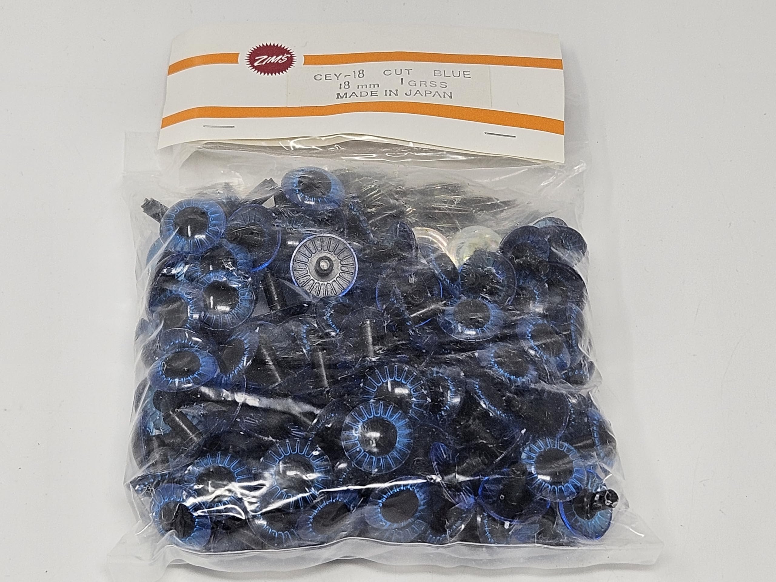 Generic 18mm Owl Eyes with Cut Textured Iris Plastic Safety Eyes for Craft Crochet Amigurumi Dolls or Puppets (Bulk Pack of 144) (Blue), CEY-18-Bulk