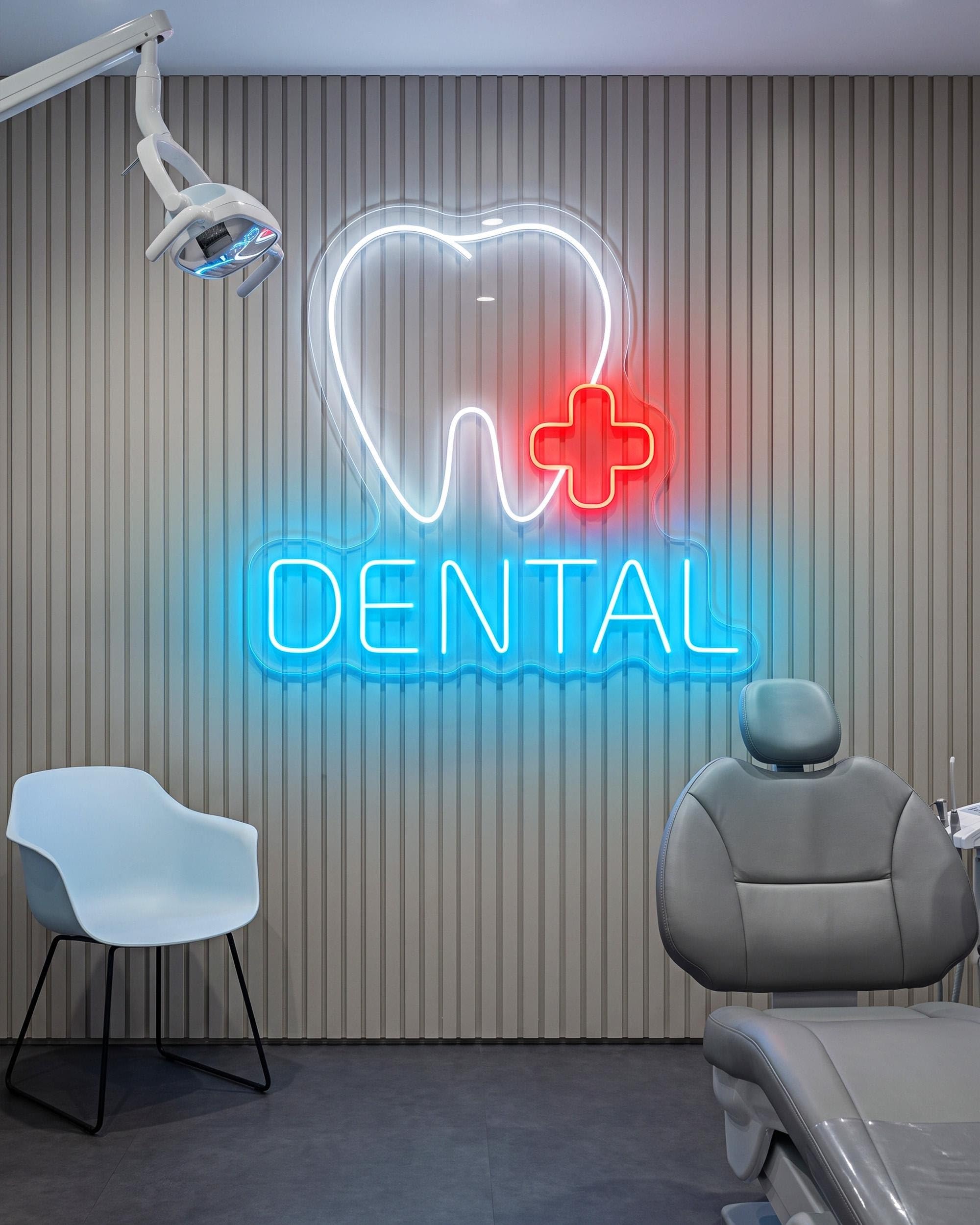 Custom Dental Office Neon Sign - Custom Tooth Cross LED Light for Dentist Clinic Reception - Professional Acrylic Wall Decor for Medical Office Orthodontist โ image 1