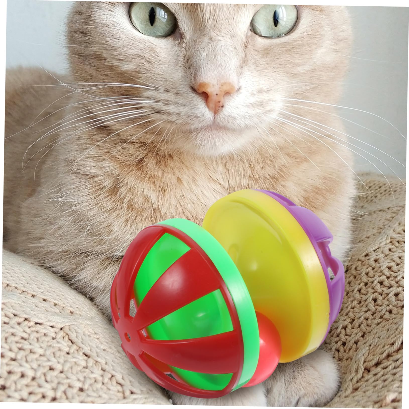 TOYANDONA 4pcs Creative Cat Ball Plastic Balls for Interactive Play Engaging Cat Supplies Fun and and Kittens Random Color