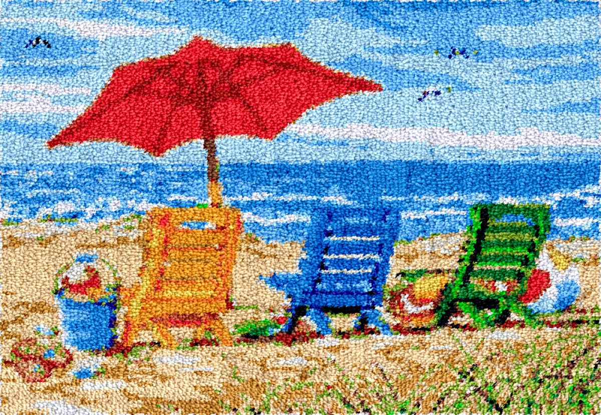 Diy Kit Manualidades Adultos Kit De Aguja De Lengüeta Para Sillas De Salón De Playa，Kit De Fabricación De Alfombras Con Gancho De Pestillo Diy De Paisaje De Fantasía Para Principiantes，T 23x35in