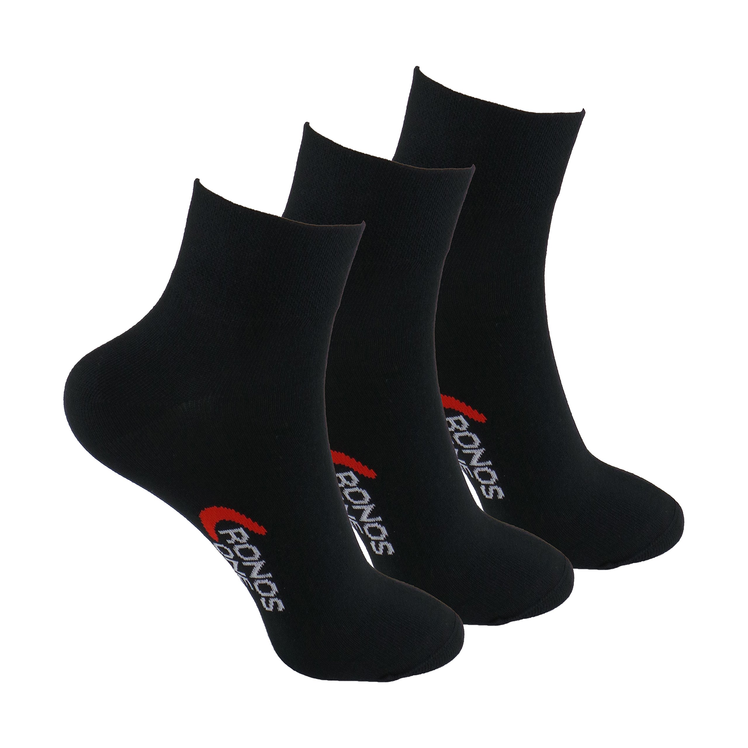 SIN COSTURAS – CRONOS ONE - Calcetines DEPORTE (3 pares) SIN COSTURAS para hombre o mujer. Mantiene el pie seco. Ideal para tenis, pádel, running. Puño antipresión. 80% - algodón.