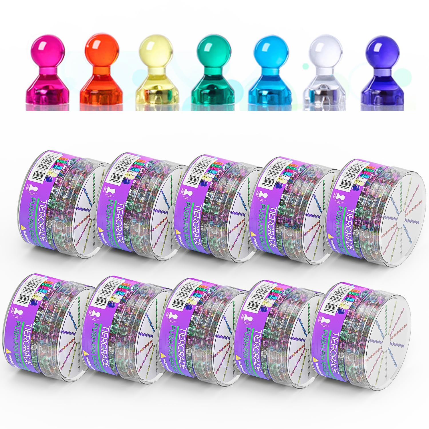 Push Pin Magnets - 60 Pack 7 Assorted Color Strong, Office, Use at Kitchen Home and School Classroom, for Refrigerator Dry Erase Board and Whiteboard. — Amazon image 16