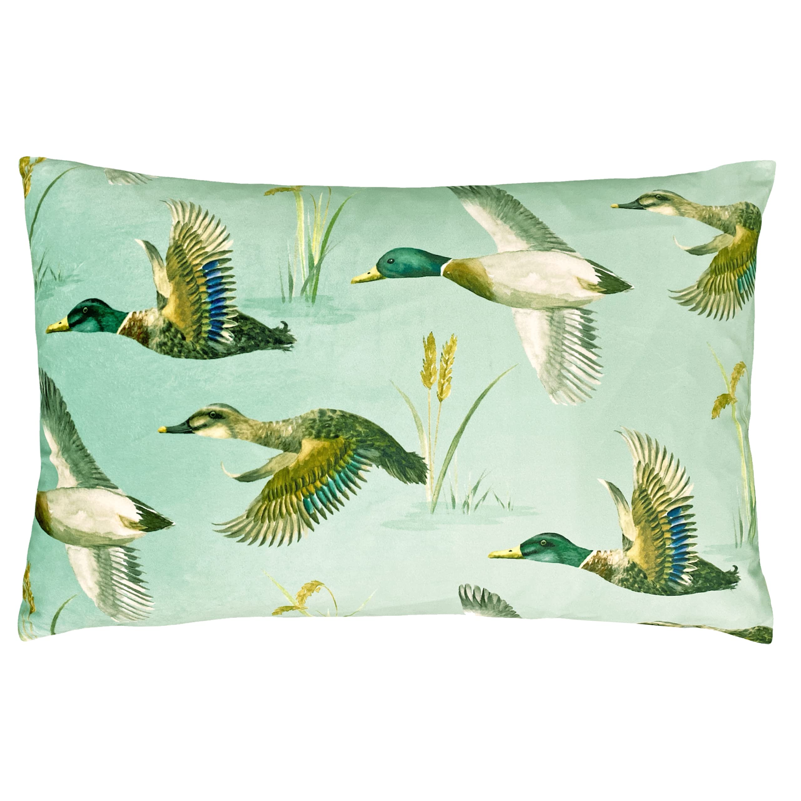 Evans Lichfield Country Duck Pond Feather Filled Cushion, Polyester, Mint