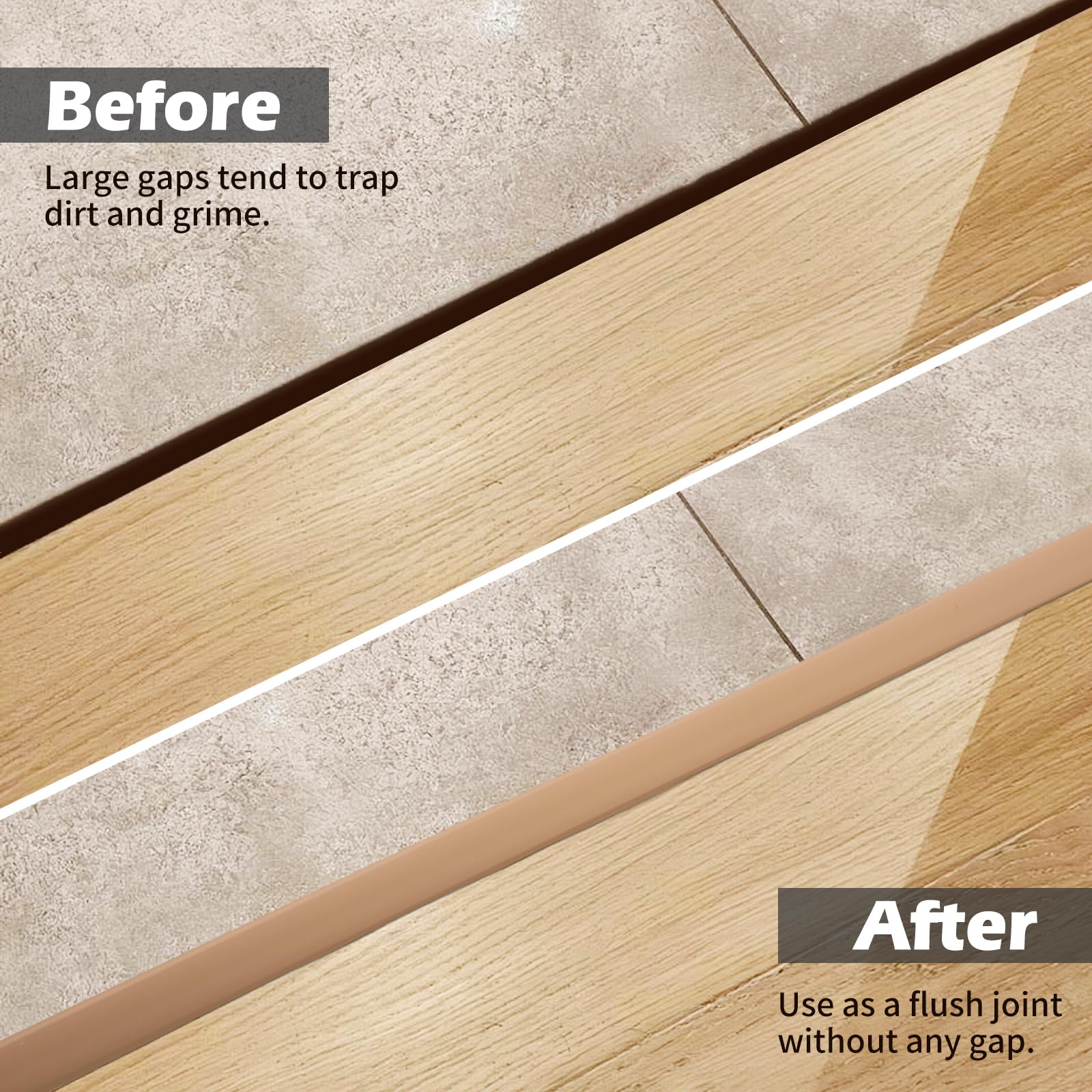 Moldura en T de Aluminio y Tiras de Transición para Suelo 3 piezas Perfil en T de Metal 0,9 m × 2 cm Tira Divisora para Umbral de Puerta y Huecos de Suelo de Tarimas (Oro)