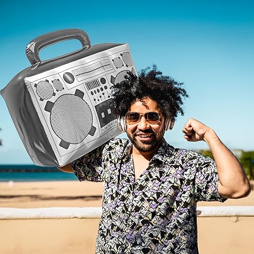 Miniatura 4 de Boombox inflable grande  Caja inflable  Caja de auge de Hip Hop de los años 80  Boombox de la vieja escuela  Estéreo inflable de los años 90