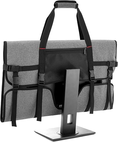 Miniatura 9 de Trunab Funda de transporte de viaje para pantallas LCD y monitores de 27", con forro acolchado de terciopelo, bolsa protectora para monitor Negro