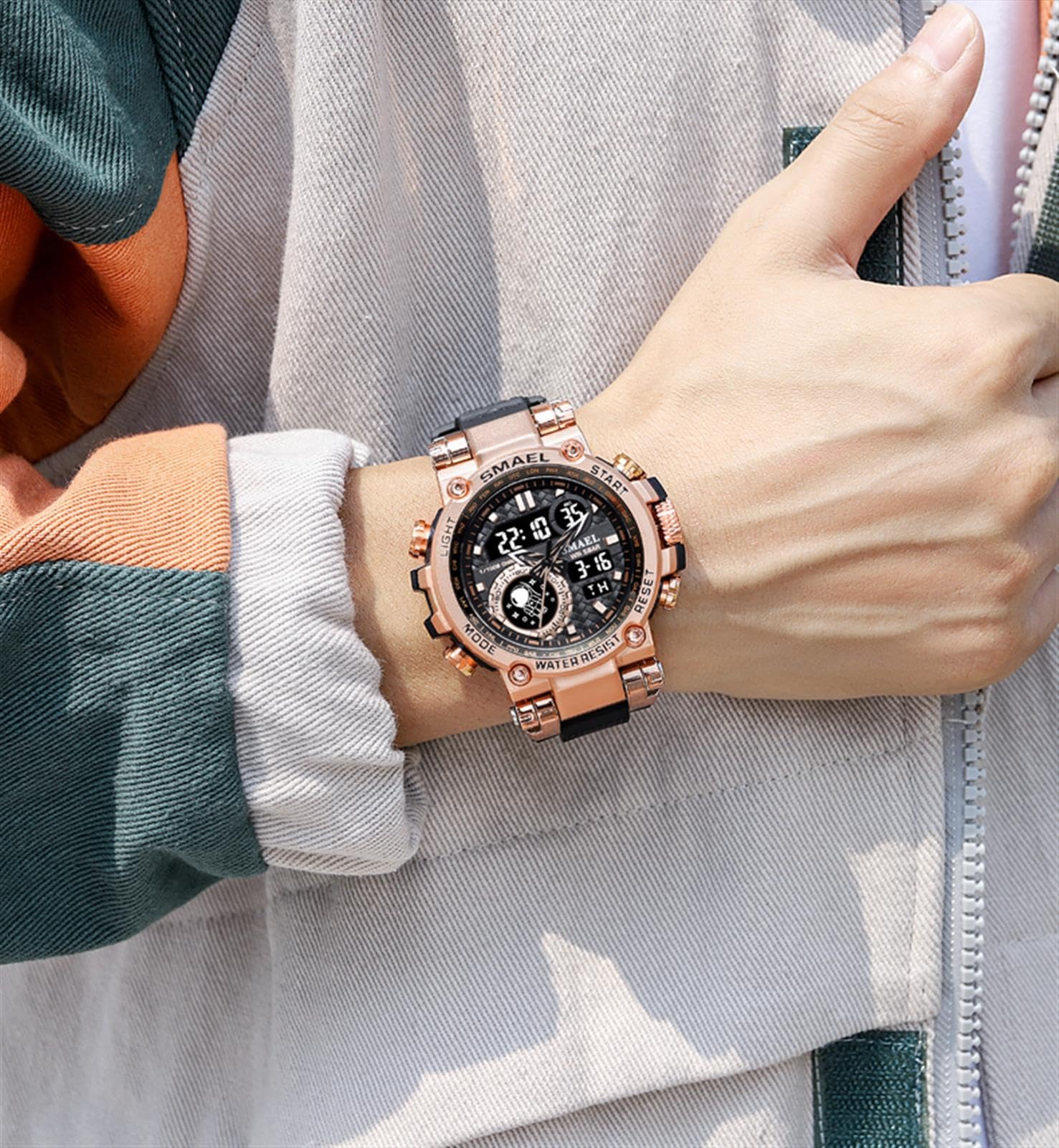Reloj Deportivo para Hombres Multifuncionales Militar Analógico Digital Cuarzo Reloj para Hombre