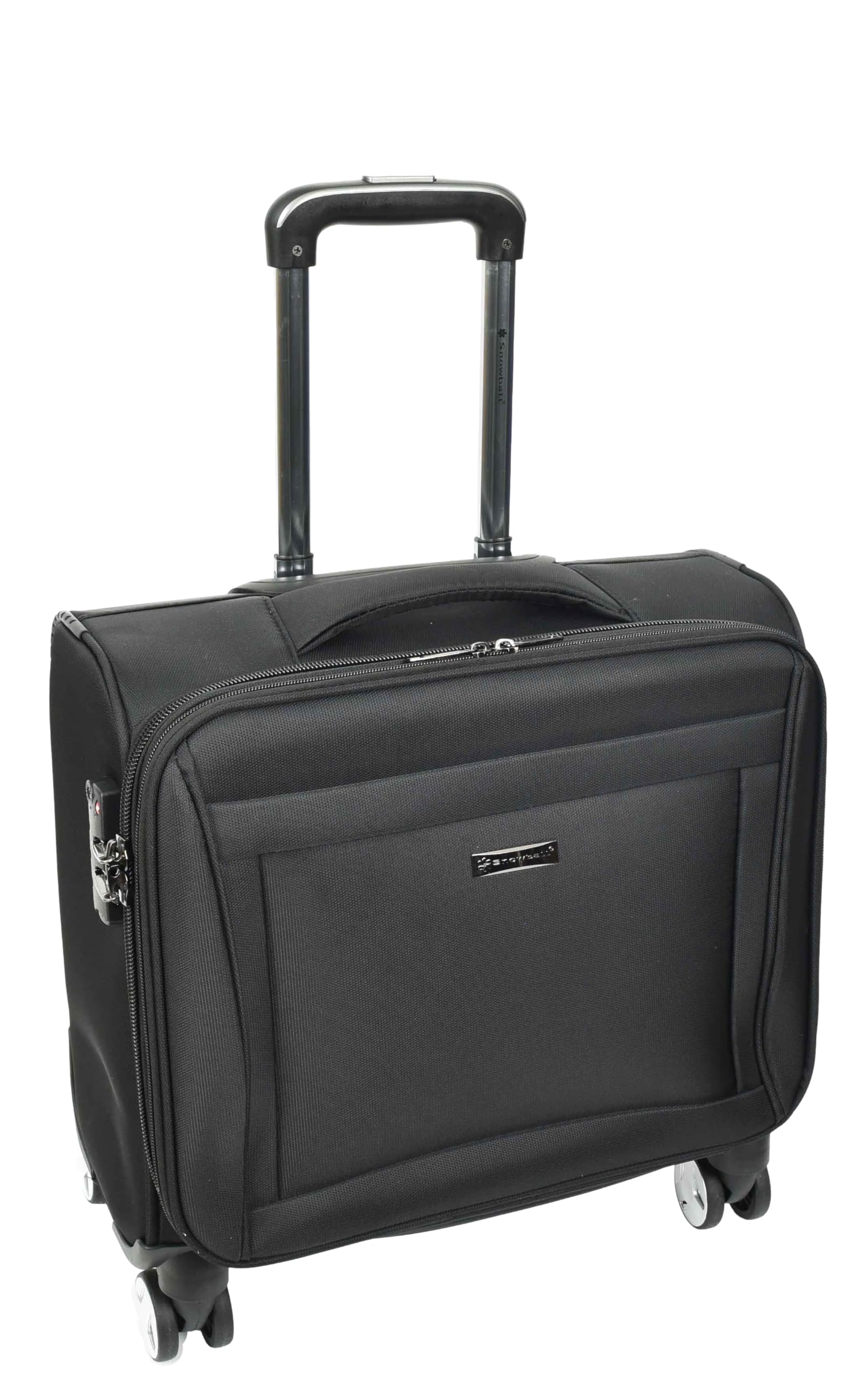A1 FASHION GOODS Pilotenkoffer mit 4 Rädern, leicht, TSA-Schloss, Kabinengröße, Reise-Business-Tasche, Crew, Schwarz , S, Softcase Pilotenkoffer auf Rollen