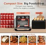 Air Frier Grille-pain Oven Combo 10QT, 3-Layer Cuisson Air Four à fryer avec fenêtre visible, Aérographes à comptoir avec 3 Contrôle du genou, cuisiniers 6 tranches de pain à la fois, Idéal pour la petite cuisine