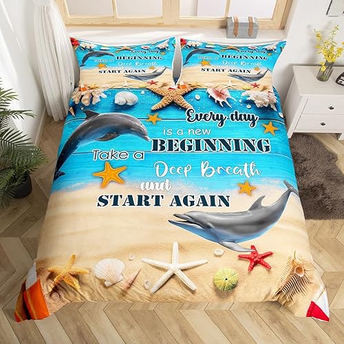 Miniatura 20 de Juego de funda de edredón de olas oceánicas, tamaño Queen, brújula retro faro, velero, juego de ropa de cama náutica para mujeres, hombres y niños,