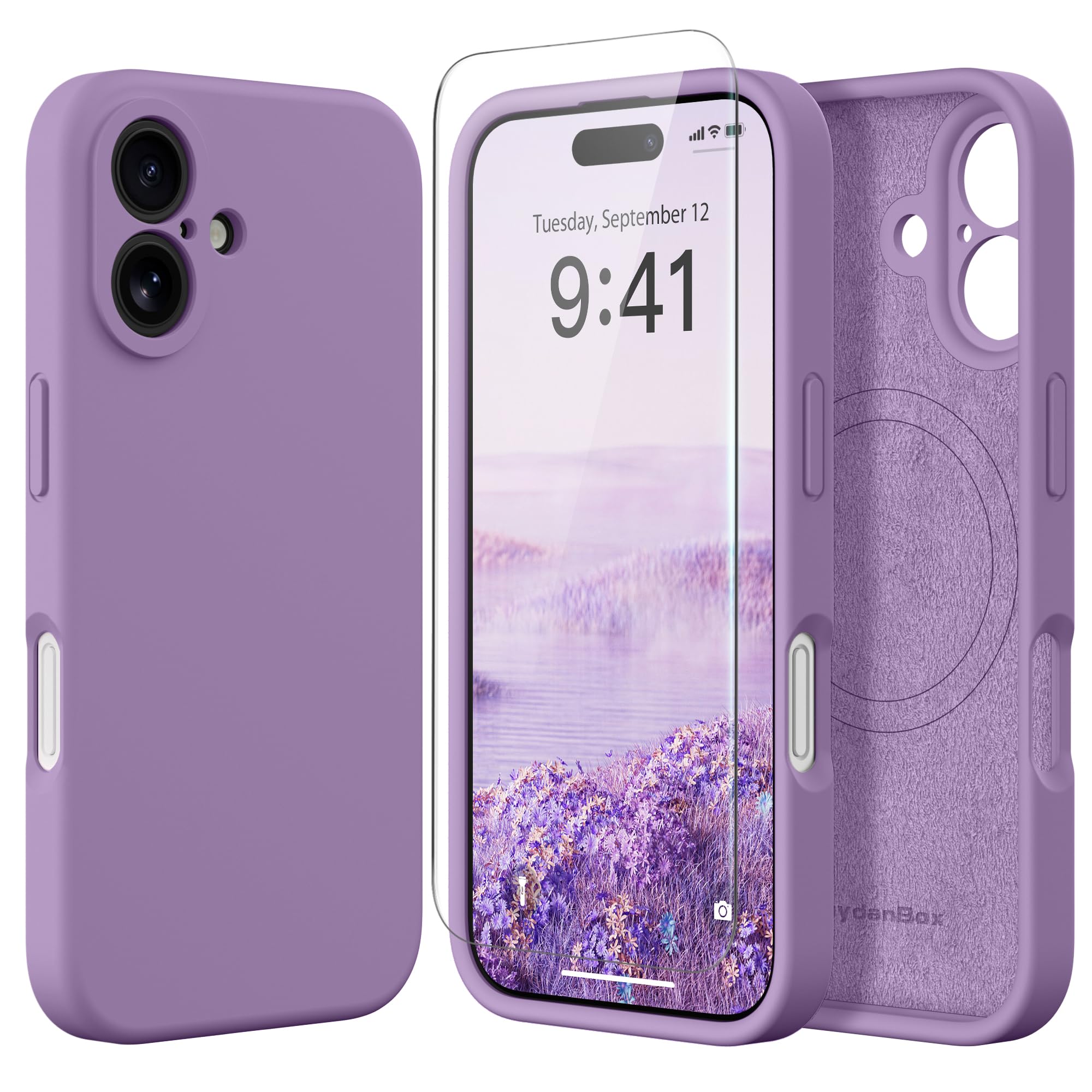 Magnetic for iPhone 16 Plus Case Silicone Light Purple