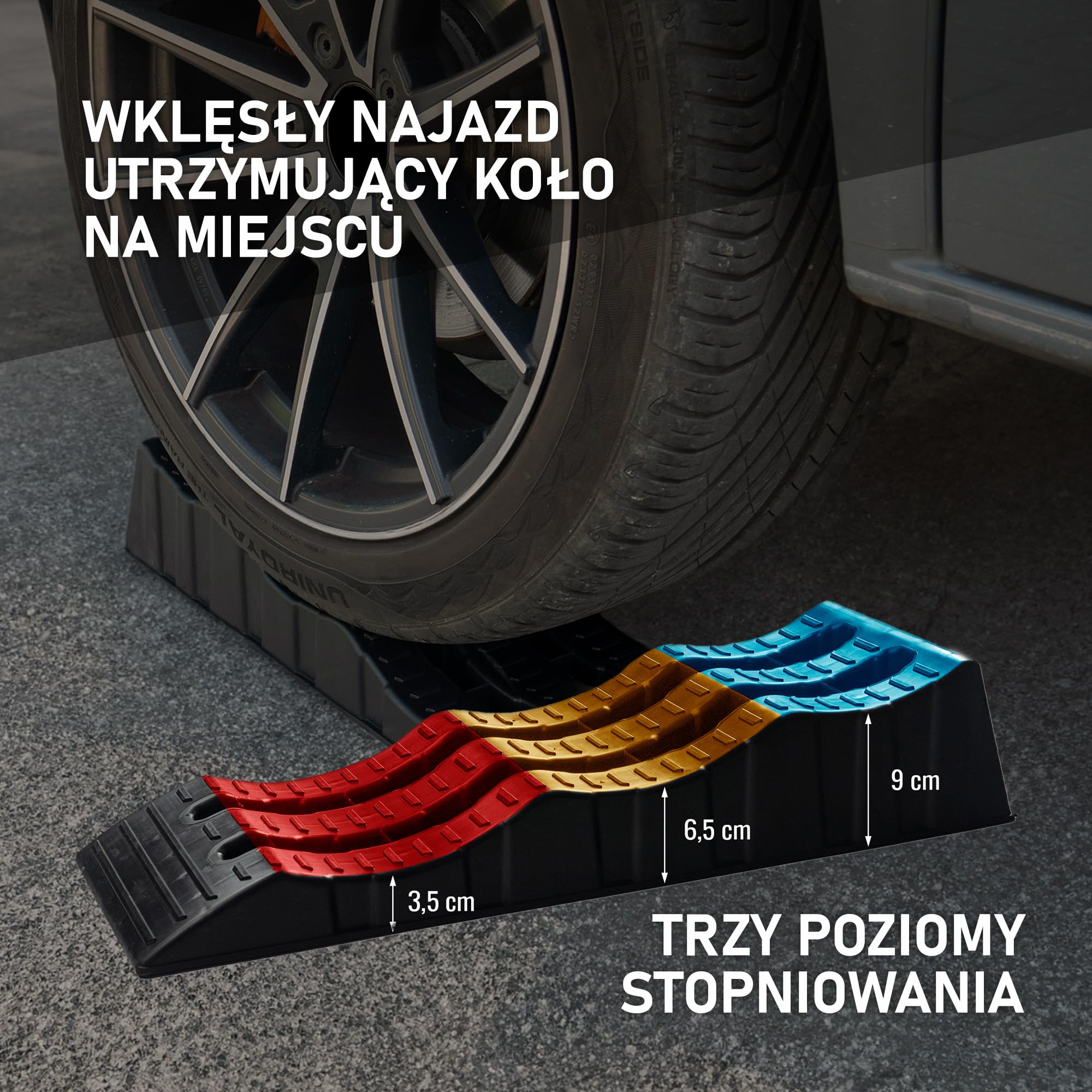 CHROMEMASTER | Podkłady, Kliny, Najazdy, Rampy do Przyczep Kempingowych | Kliny, Podkłady Poziomujące do Kamperów, Samochodów; 4 Sztuki | Rampy Umożliwiają Ustawienie Pojazdu w Trudnym Terenie