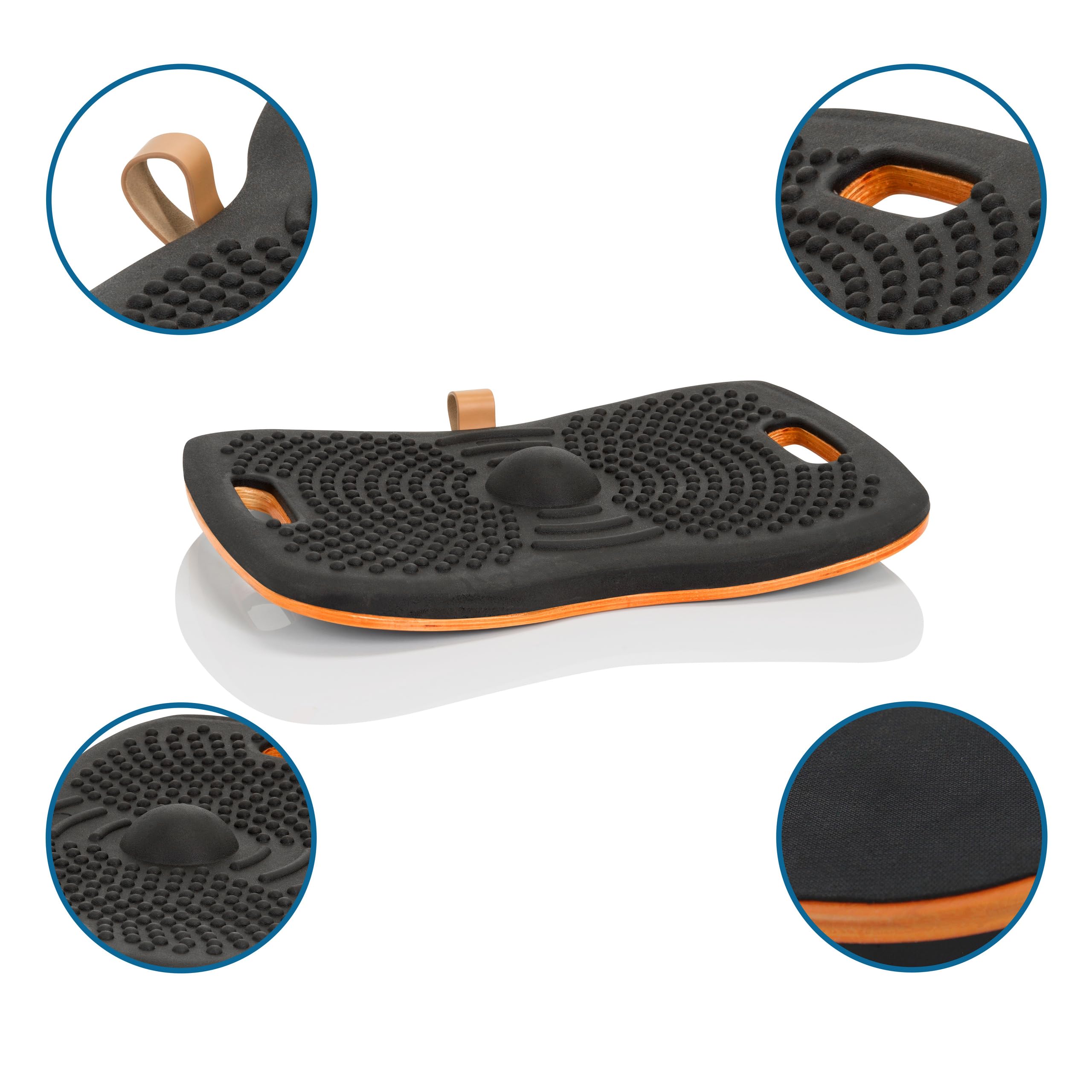 hjh OFFICE 830041 Balance Board ACTIV Holz Wackelbrett mit PU-Schaum, Fitness Balancierbrett für Arbeiten im Stehen